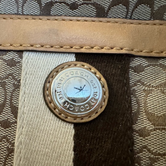 Coach Voyager Signature Multifunction Tote Diaper Bag Fabric and Leather - Picture 2 of 5